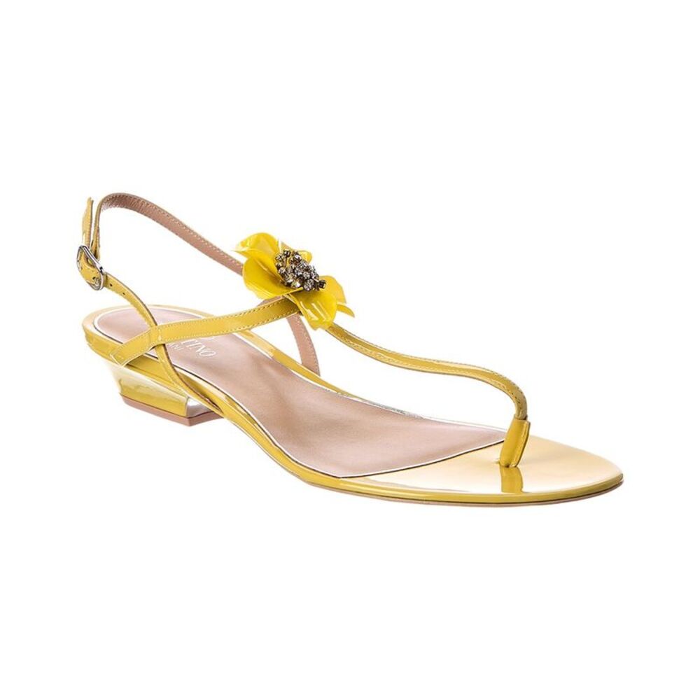 Valentino Vlogo Signature Patent Sandal, Yellow